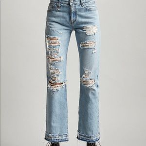 R13 distressed Bowie jean